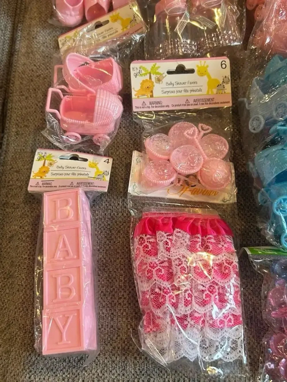 Bulk Baby Shower & Gender Reveal Favor Lot - Pink & Blue DIY Supplies